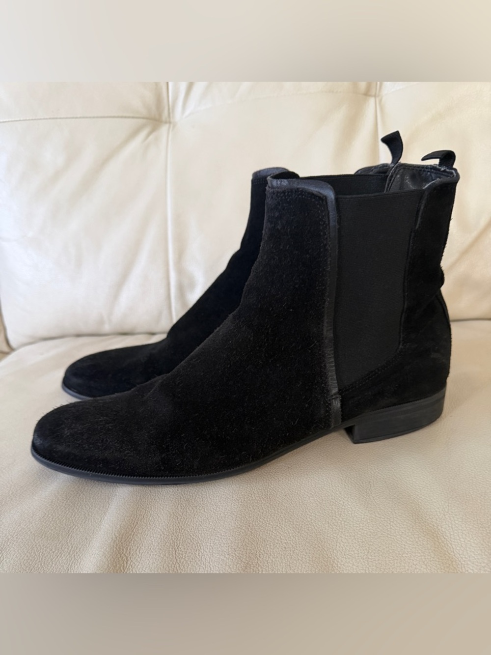 Black Suede Chelsea Boots for Men - Classic Slip-On Style, ALDO, size 10